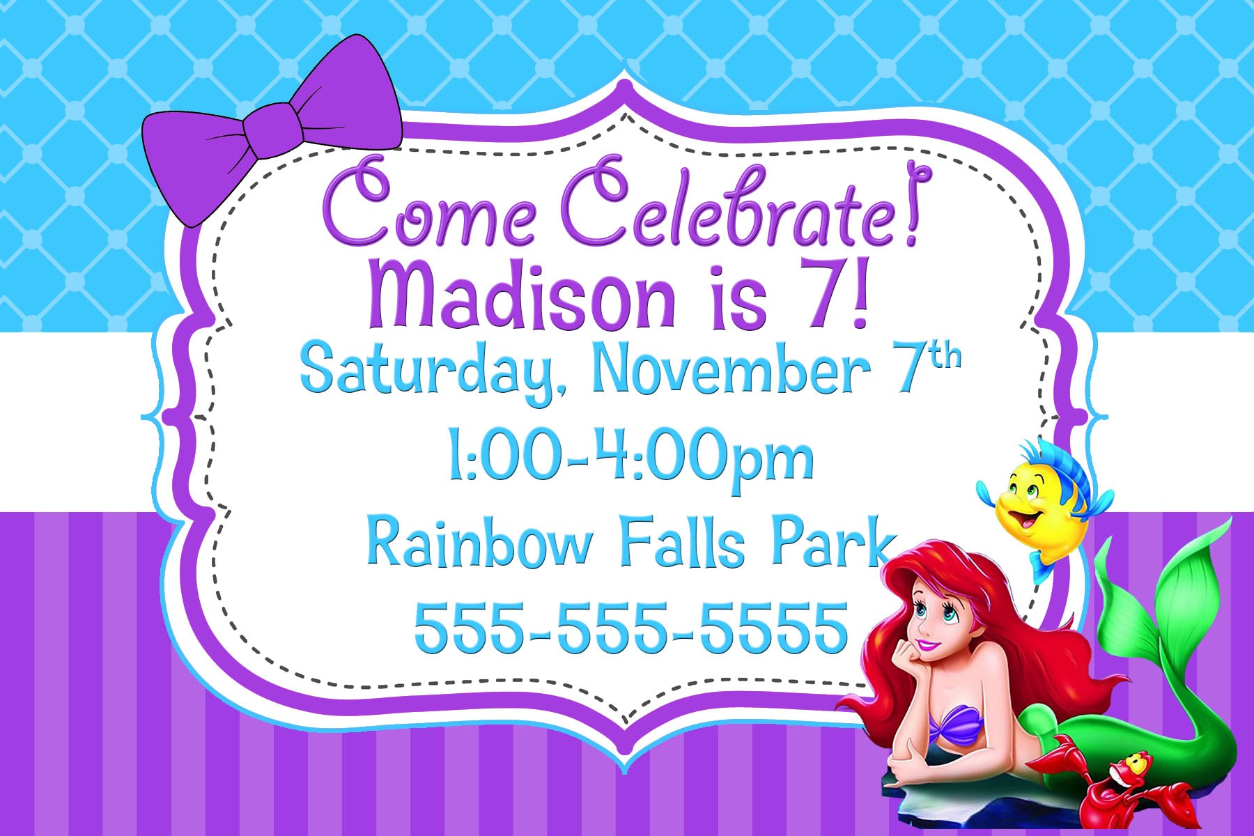 Ariel Birthday Invitation
