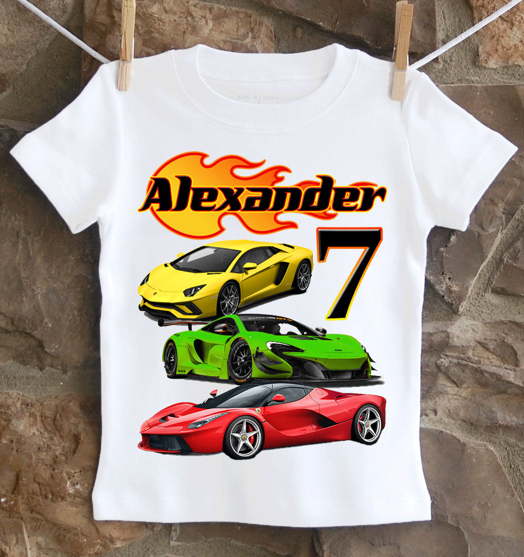 Cool Cars Birthday Shirt
