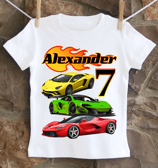 Cool Cars Birthday Shirt