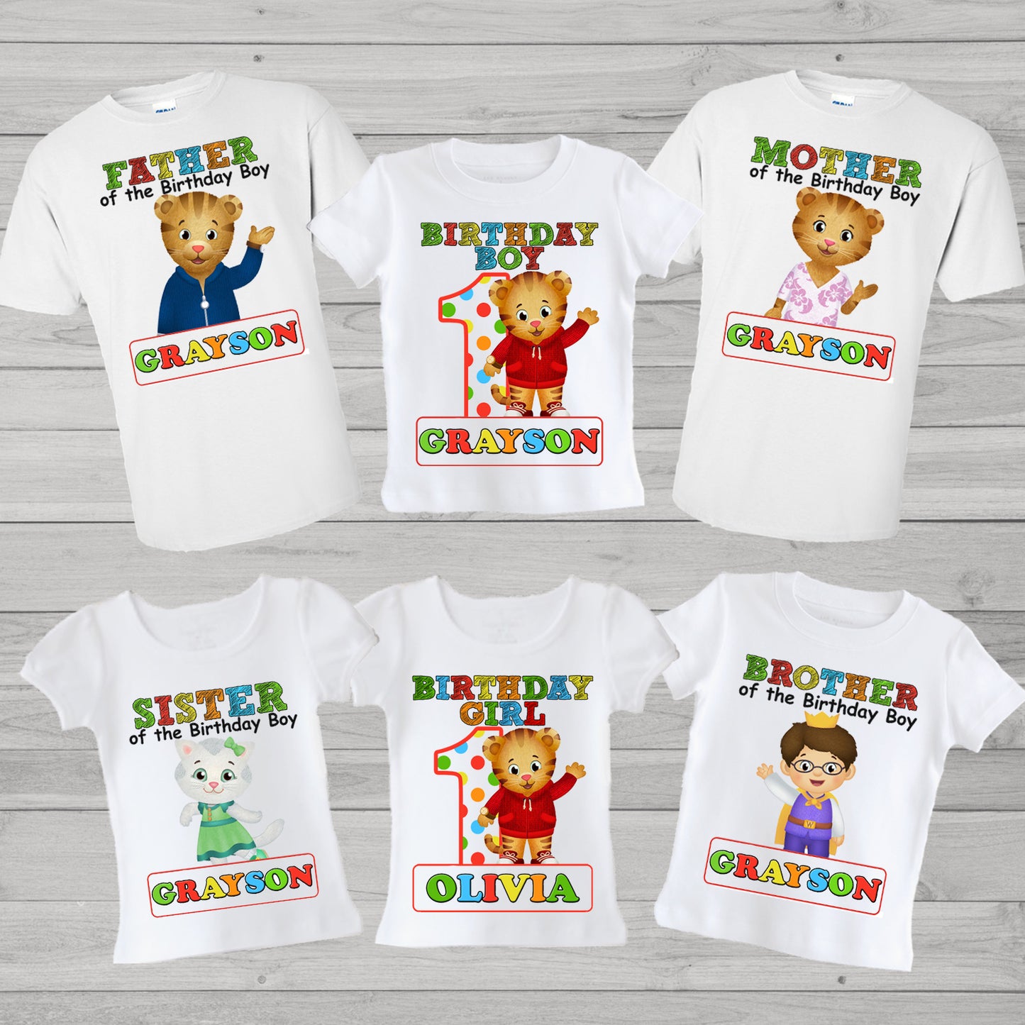 Daniel Tiger Family Birthday Shirts