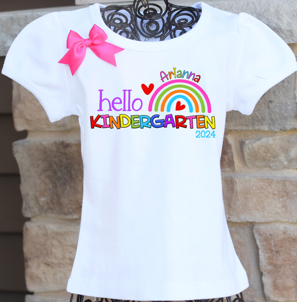 Hello Kindergarten Shirt First Day of school shirt