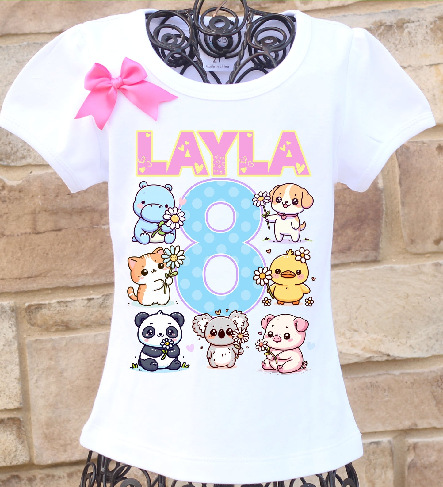 Kawaii animals birthday shirt