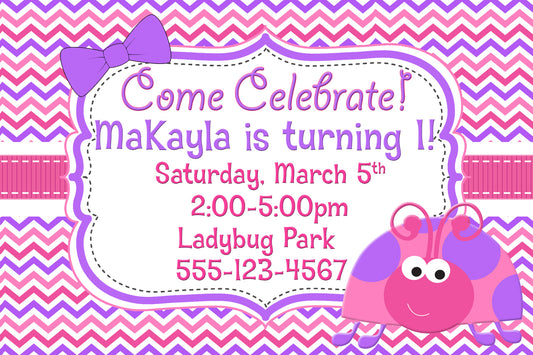 Ladybug birthday invitation