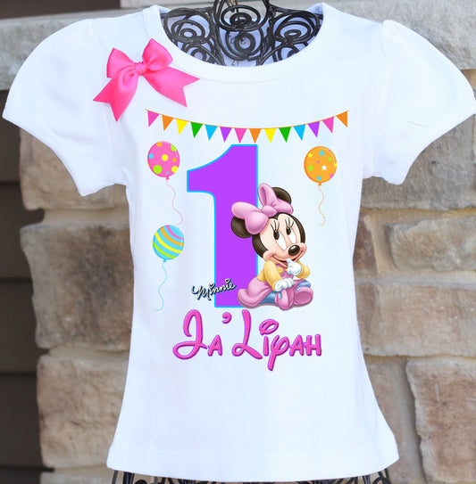 Minnie Mouse Rainbow Birthday Shirt