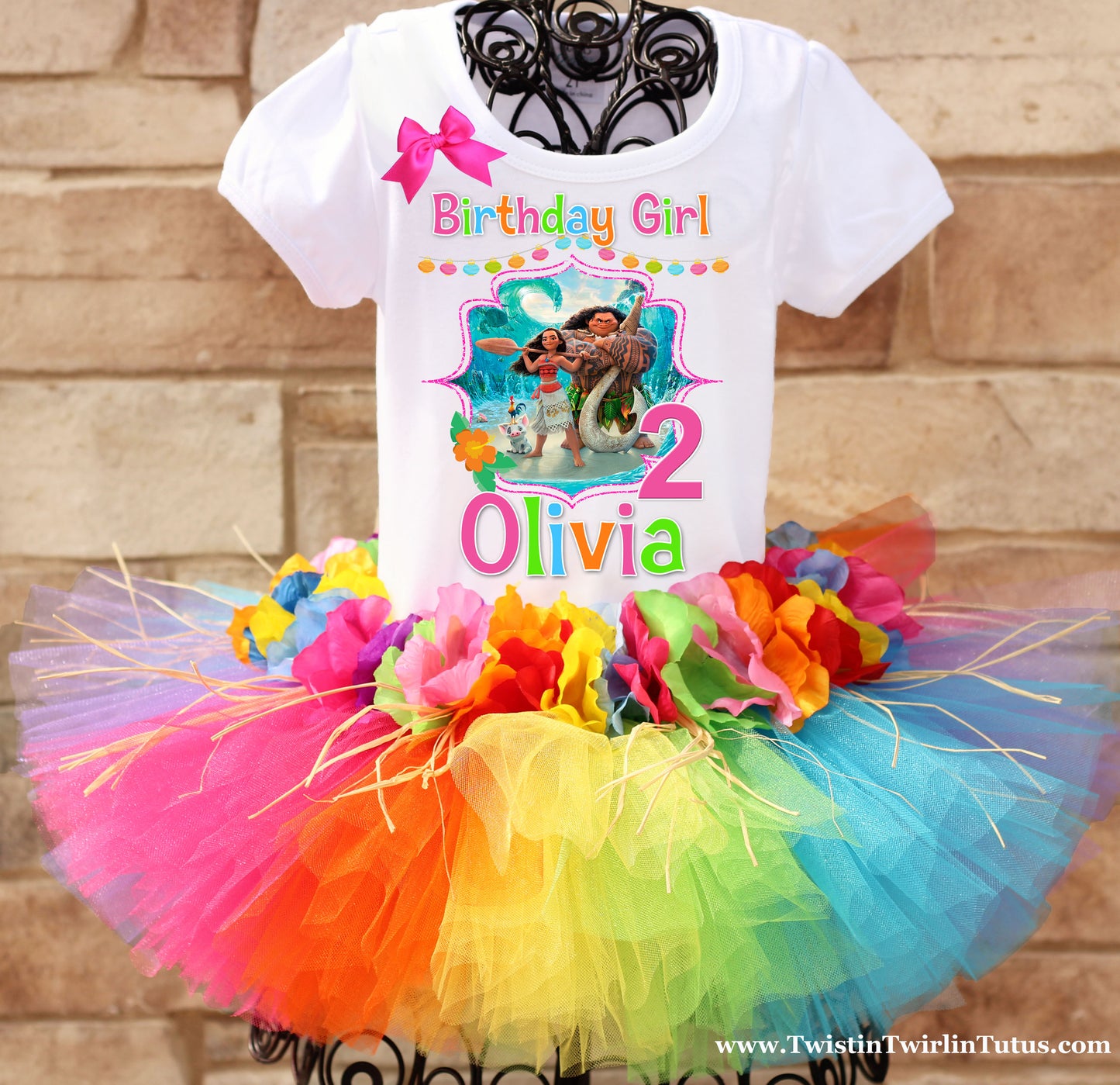 Hawaiian moana birthday tutu outfit