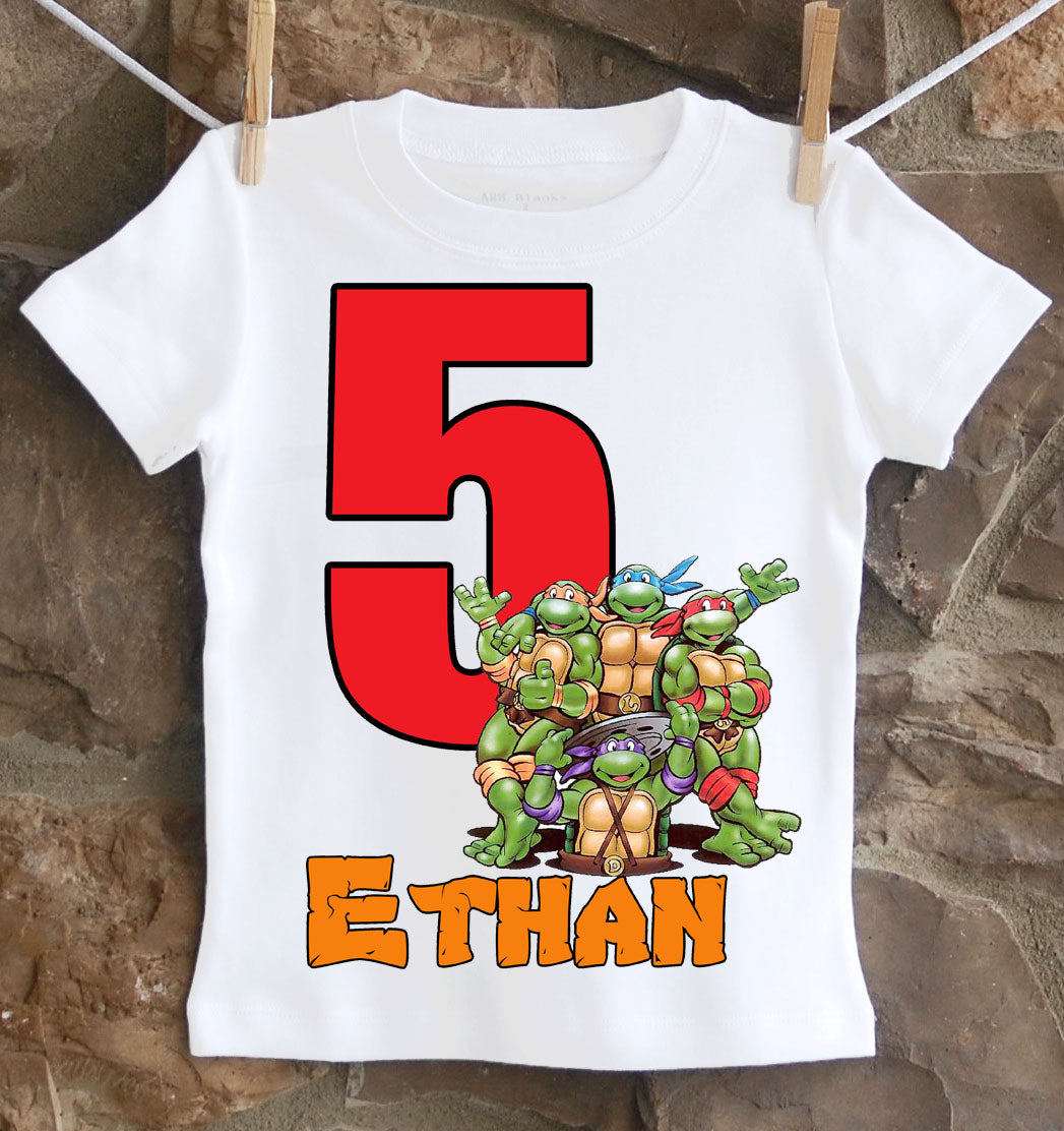 Teenage Mutant Ninja Turtles Birthday Shirt Iron On Transfer | Personalized