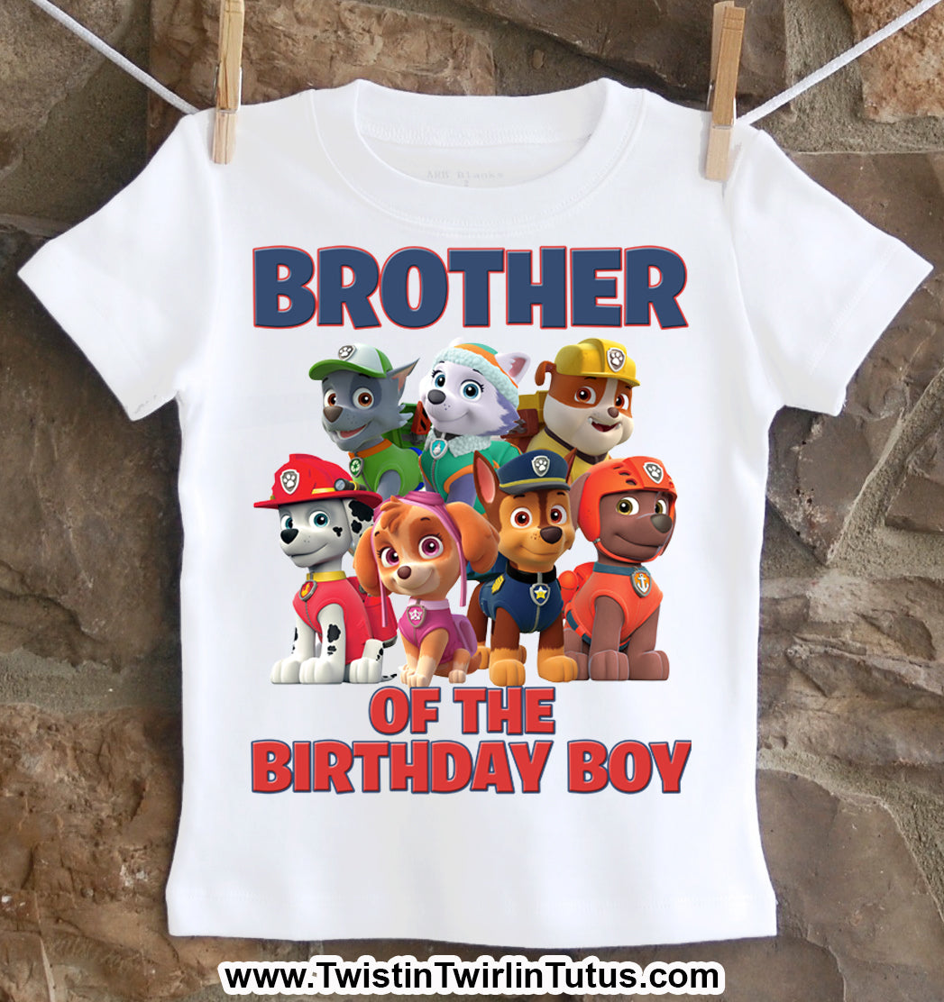 Paw Patrol Brother Birthday Shirt – Twistin Twirlin Tutus