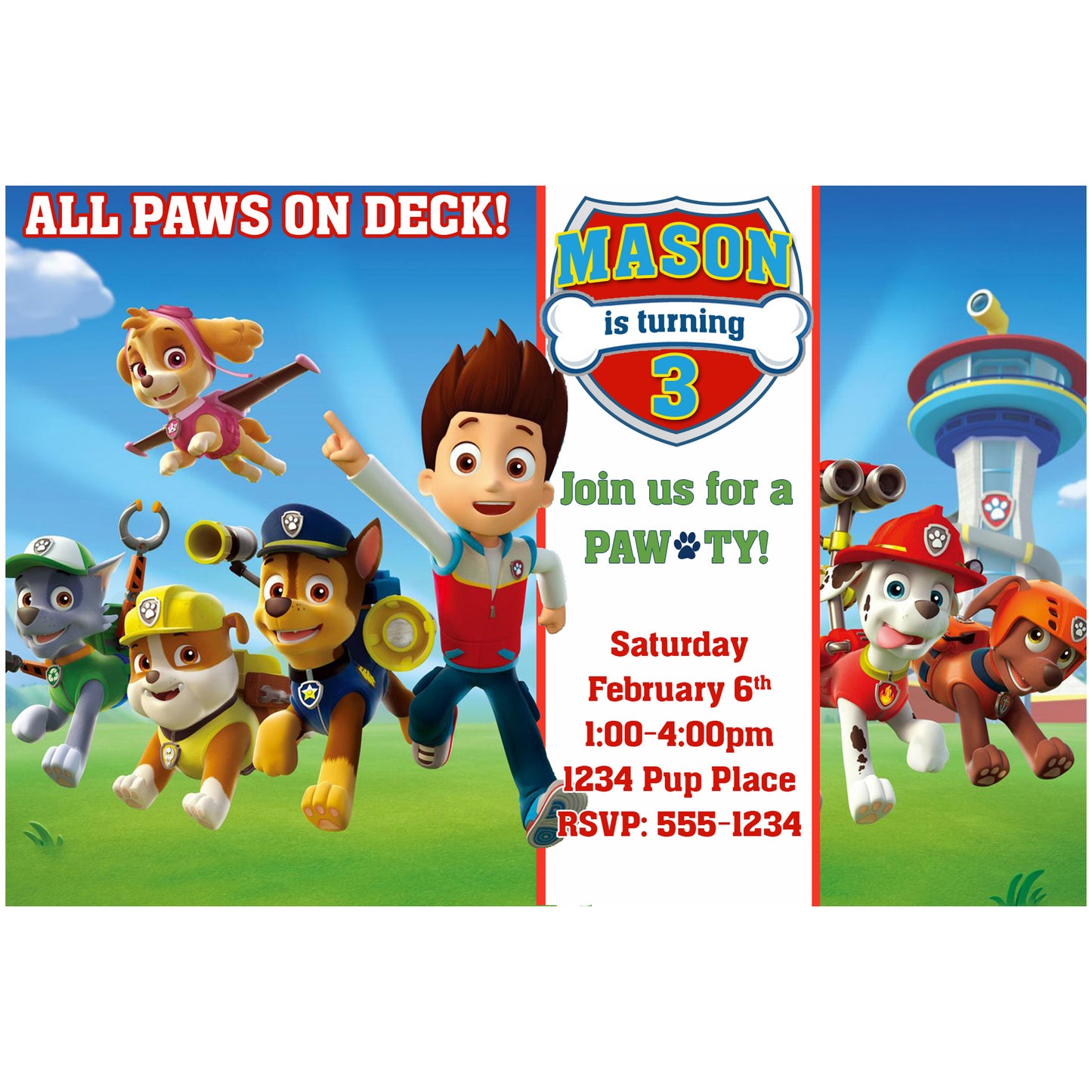 Paw Patrol Invitation