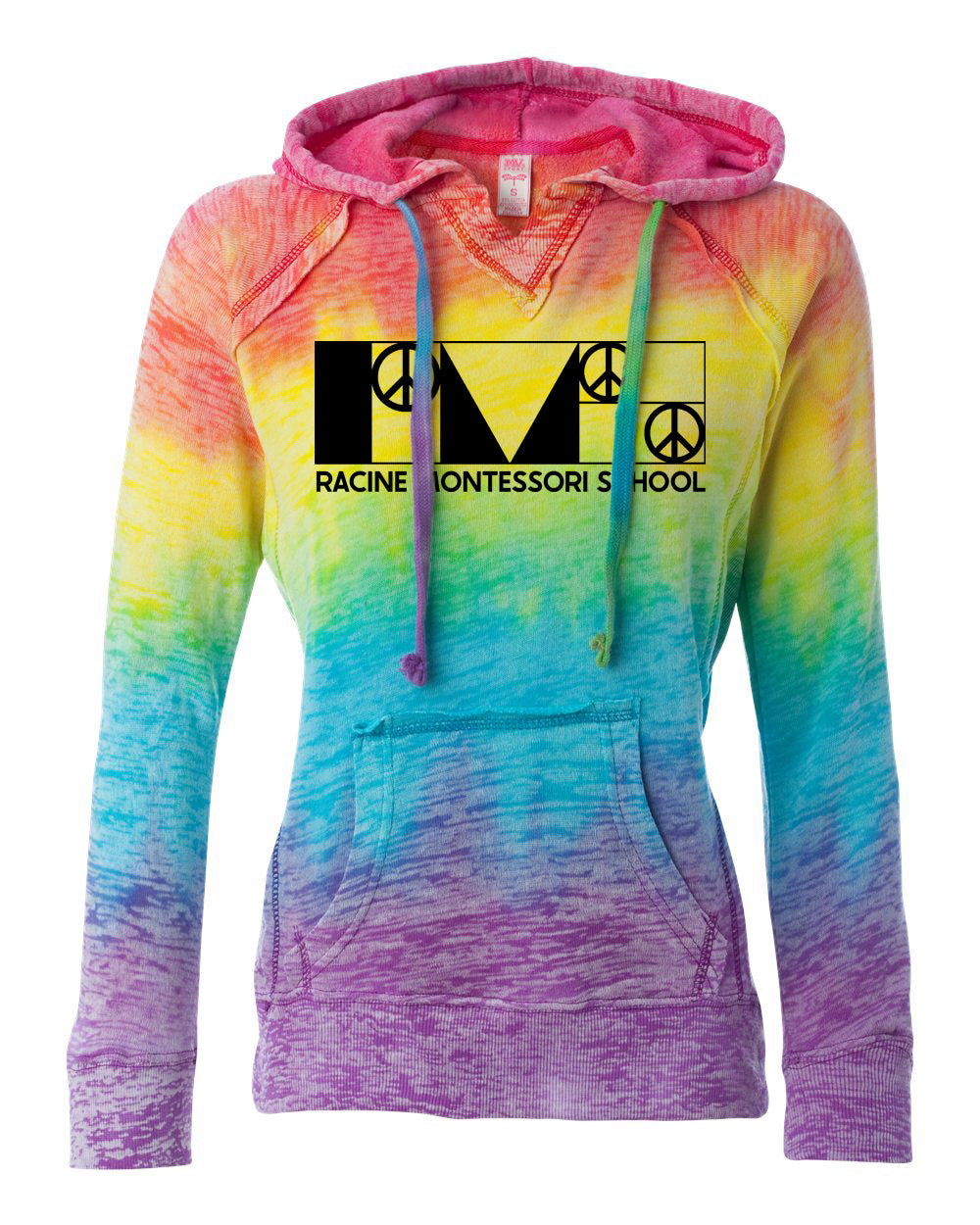 Racine Montessori Peace Hoodie -Rainbow