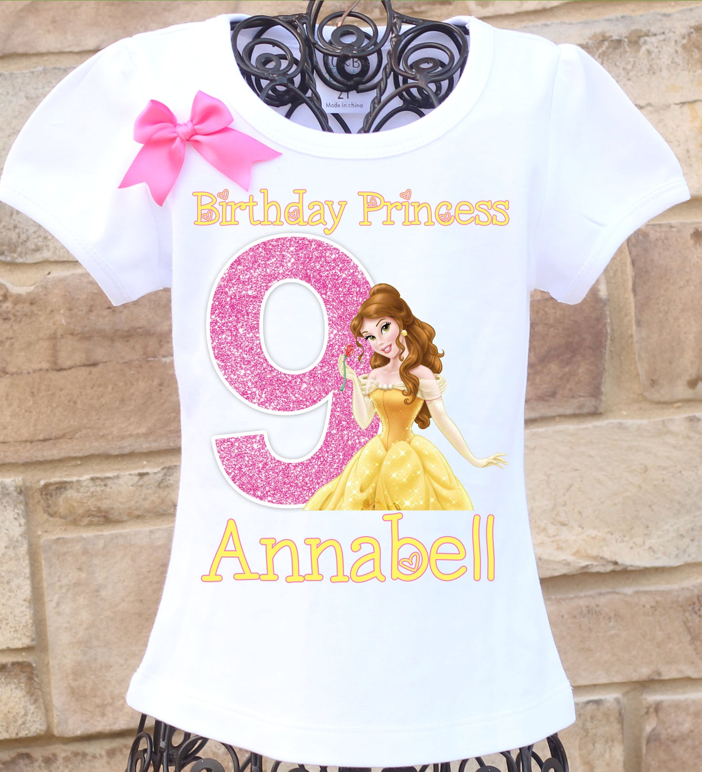 Princess belle birthday shirt
