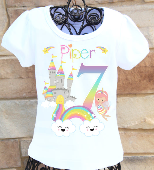 Rainbow Fairies Birthday Shirt