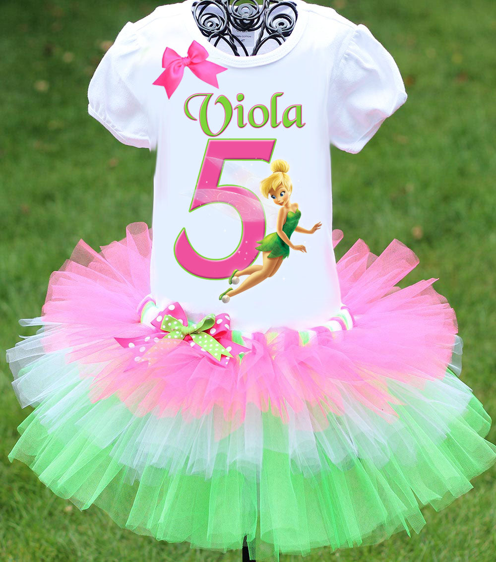 Tinkerbell Birthday Outfit Tiered Tutu – Twistin Twirlin Tutus