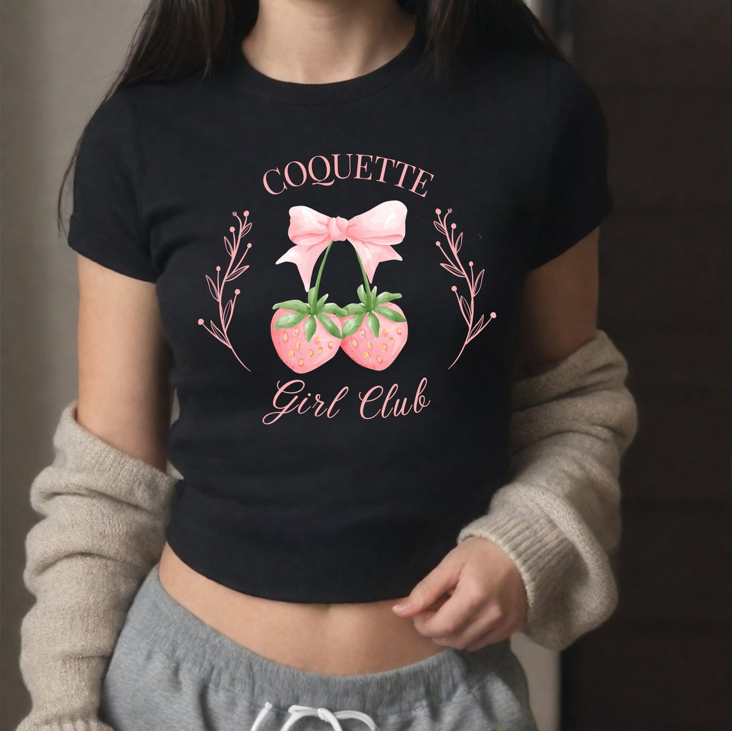 Coquette girls club strawberry tee