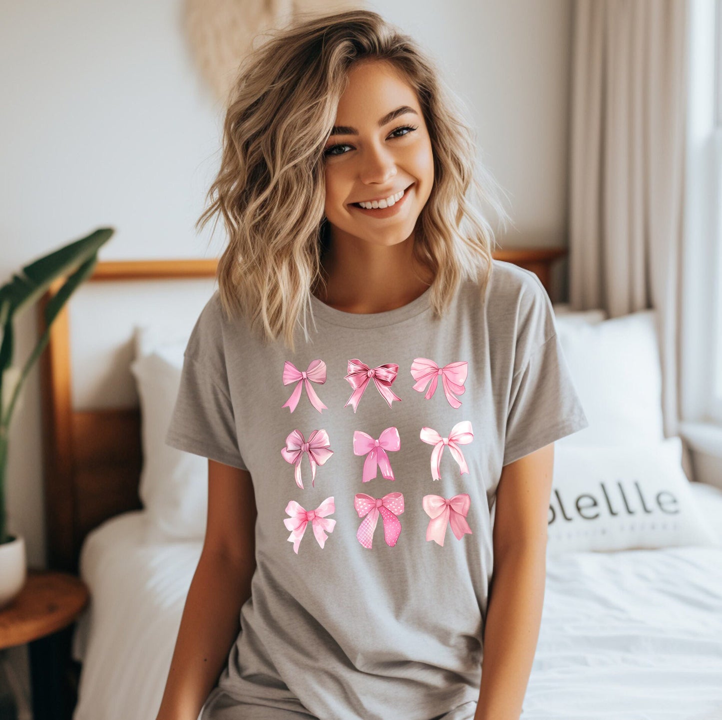 coquette girly womens bows graphic tee