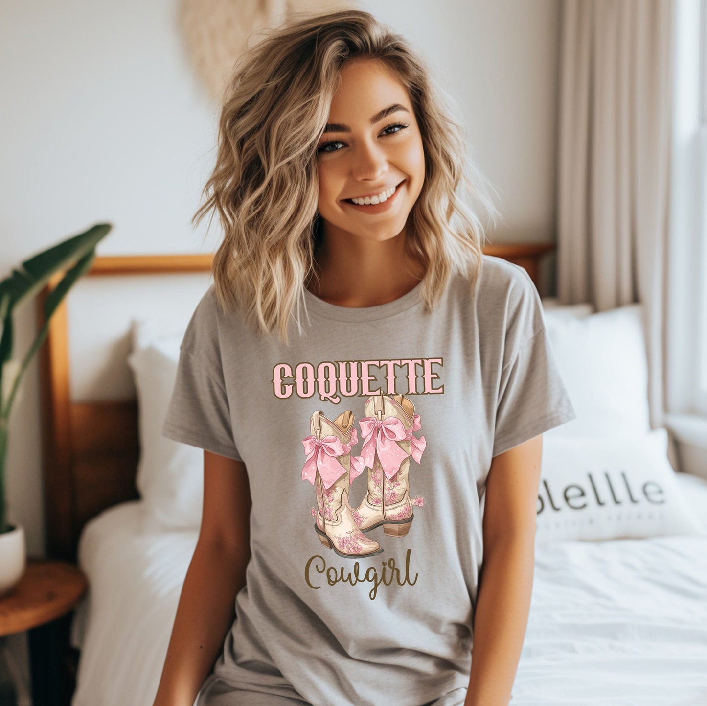 Coquette Cowgirl T Shirt, Women T-shirt, Comfortable Cool Classic Girly Tee, Girly Cowgirl Graphic Tee, Women Gift, Book Lover Tee