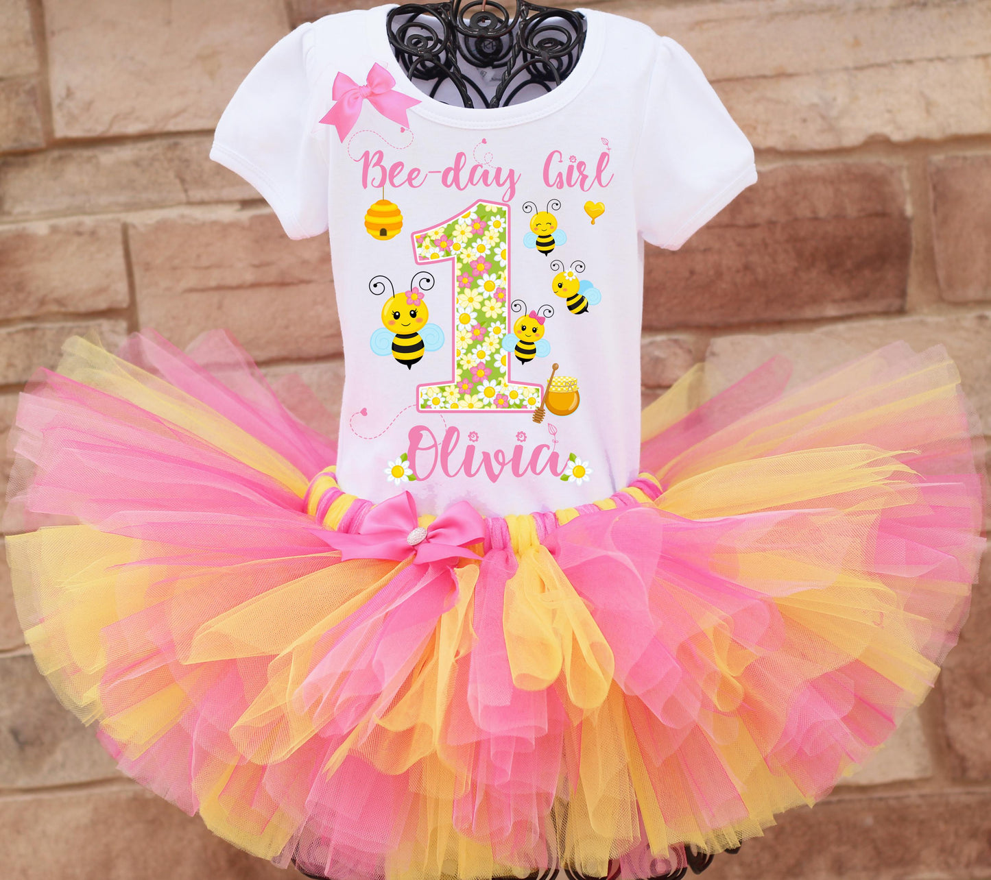Bee birthday tutu outfit