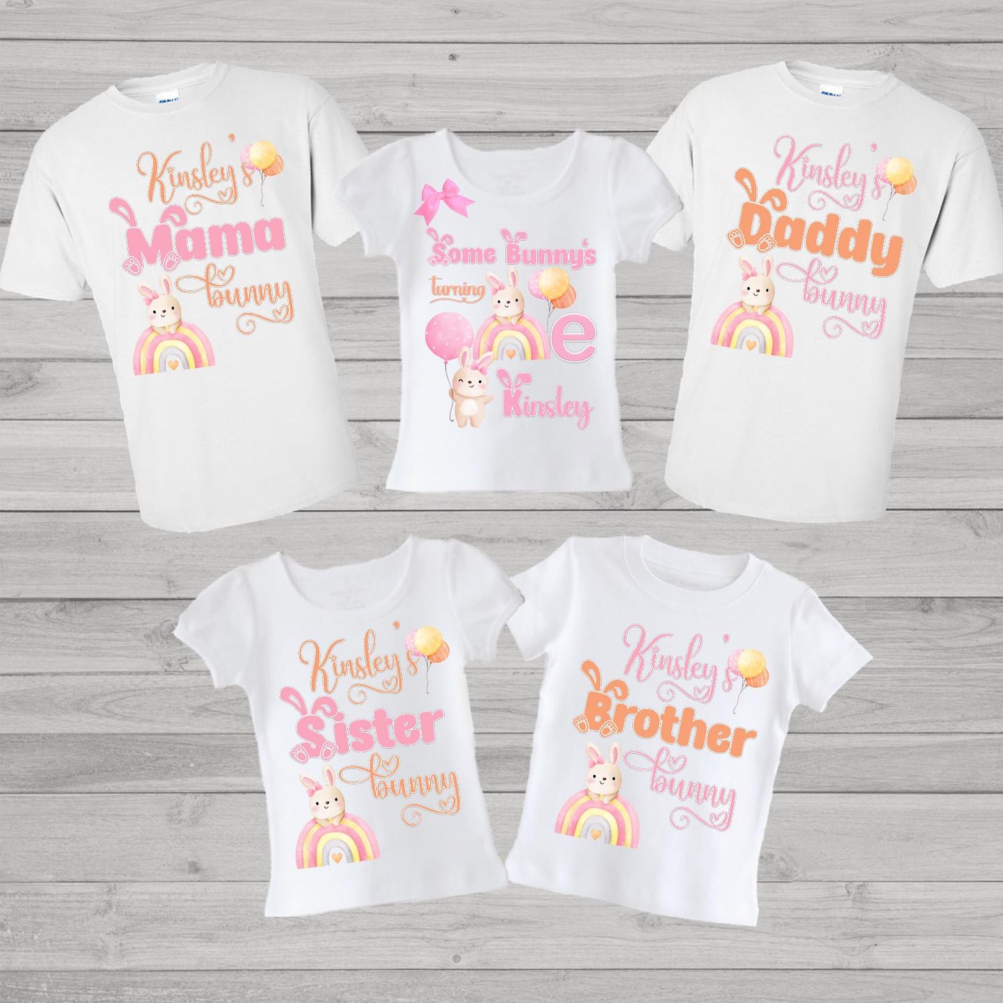 bunny first birthday family shirts