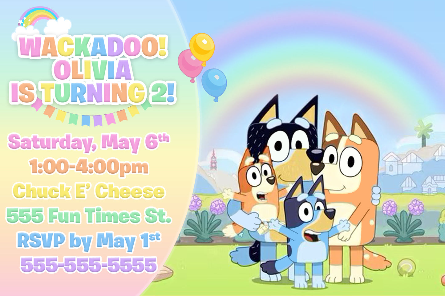 Bluey Birthday Invitation