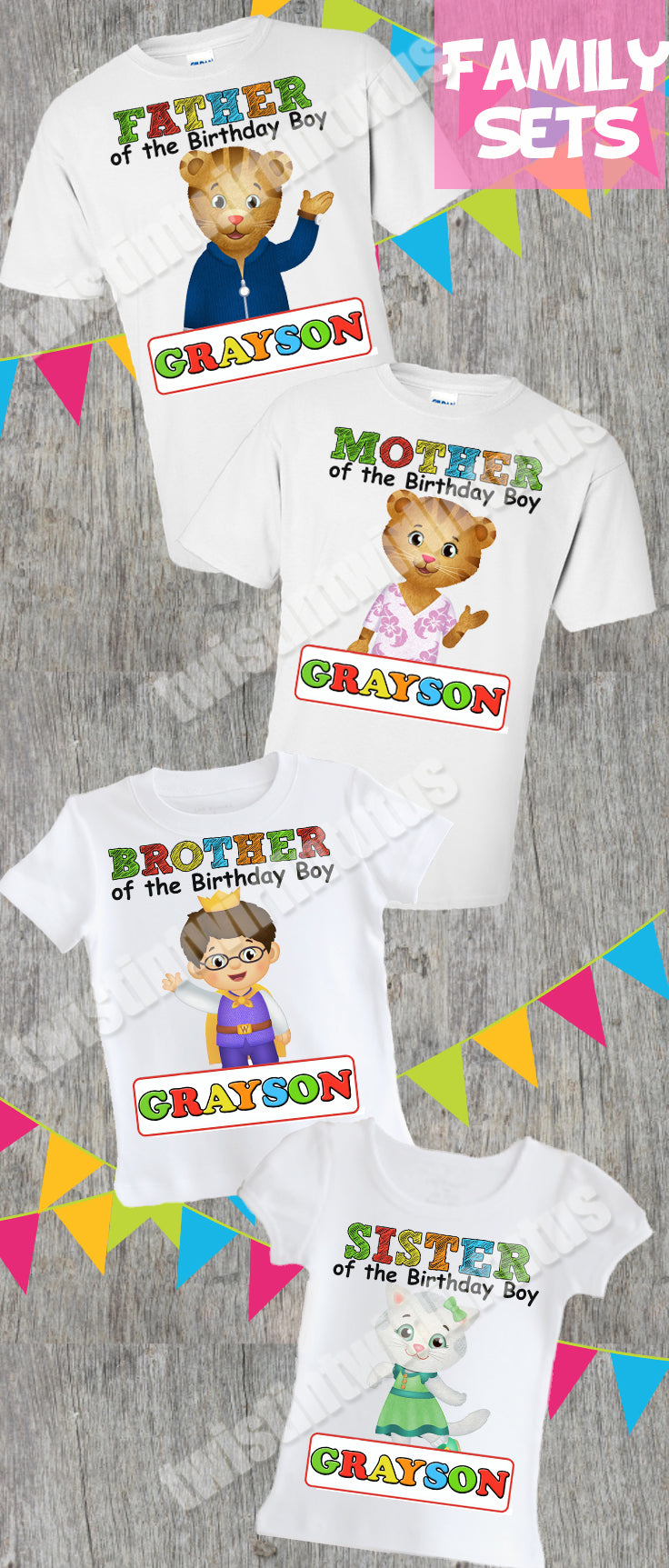 Daniel Tiger Family Birthday Shirts