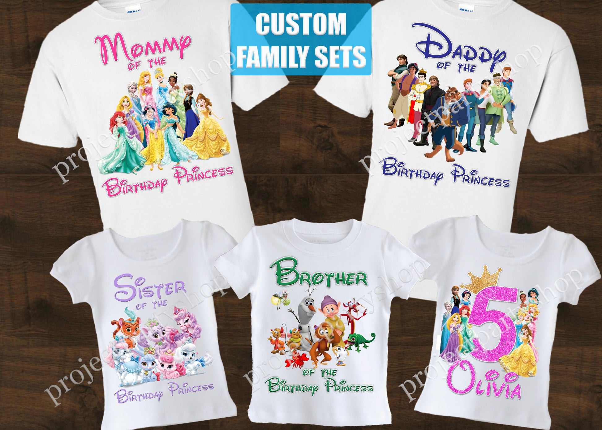 Disney Princess Family Birthday Shirts