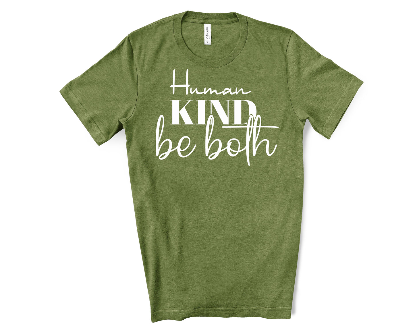 mens green kind human shirt