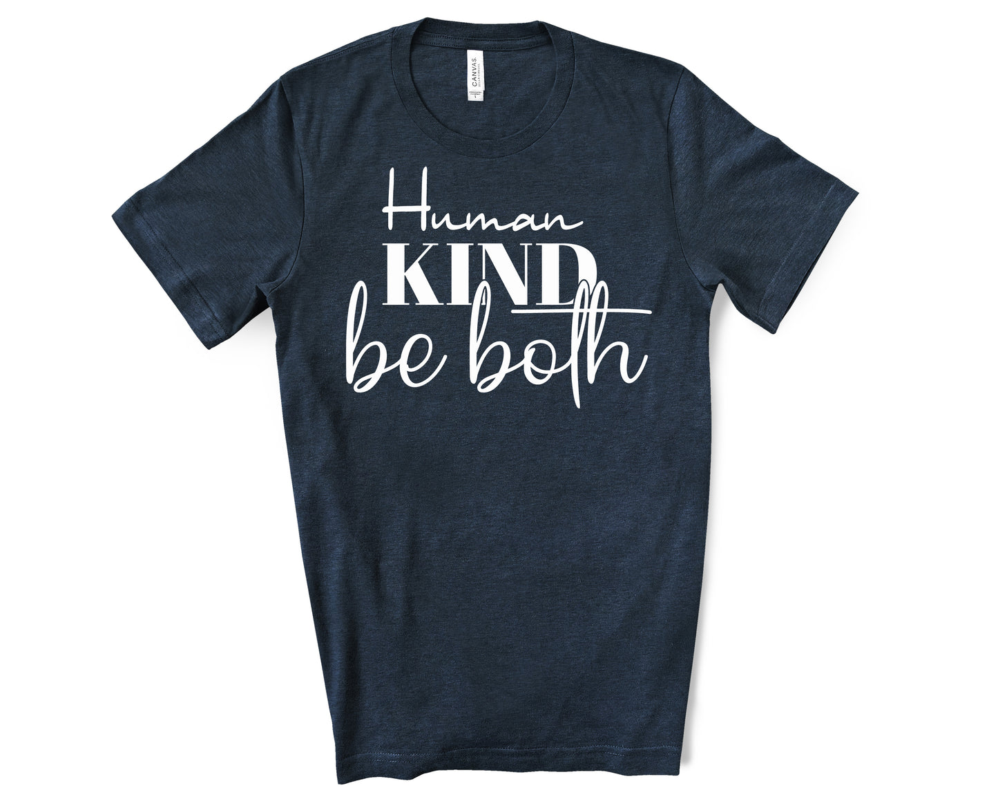 mens navy be a kind human shirt