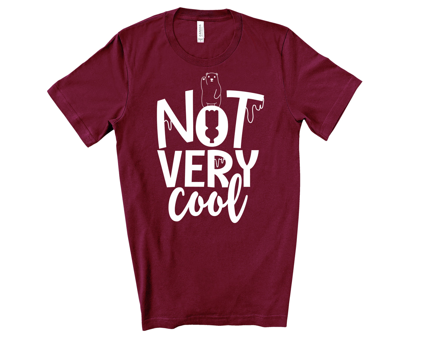 Not very cool polar bear maroon shirt