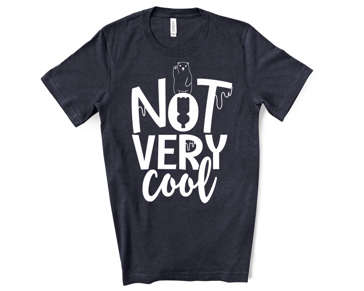 Not very cool polar bear navy shirt