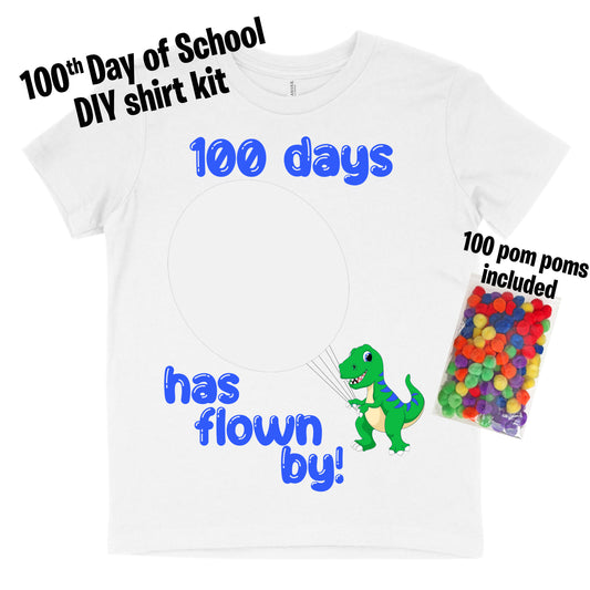 100th day of school shirt kid dinosaur