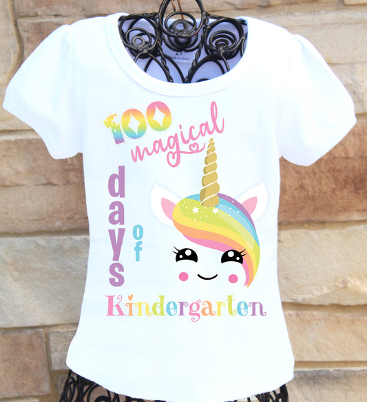 Unicorn 100th day of school shirt