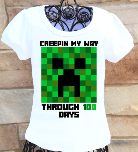 minecraft 100th day of school shirt