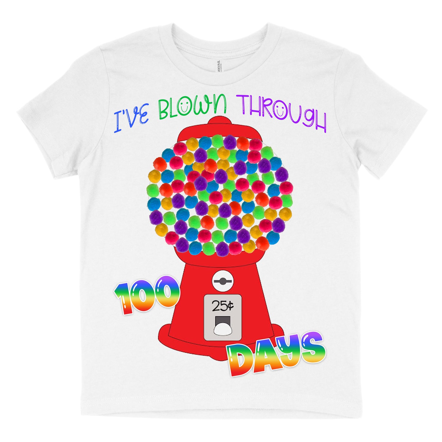 DIY 100th day of school shirt bubblegum