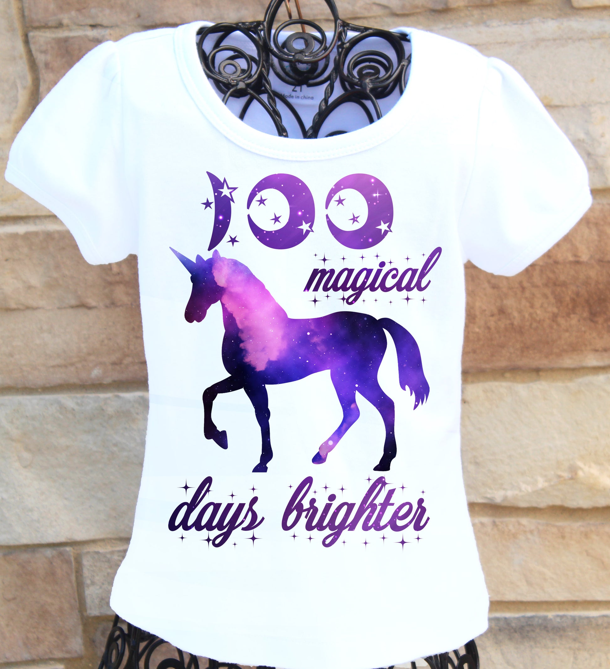 Galaxy Unicorn 100th day of school shirt