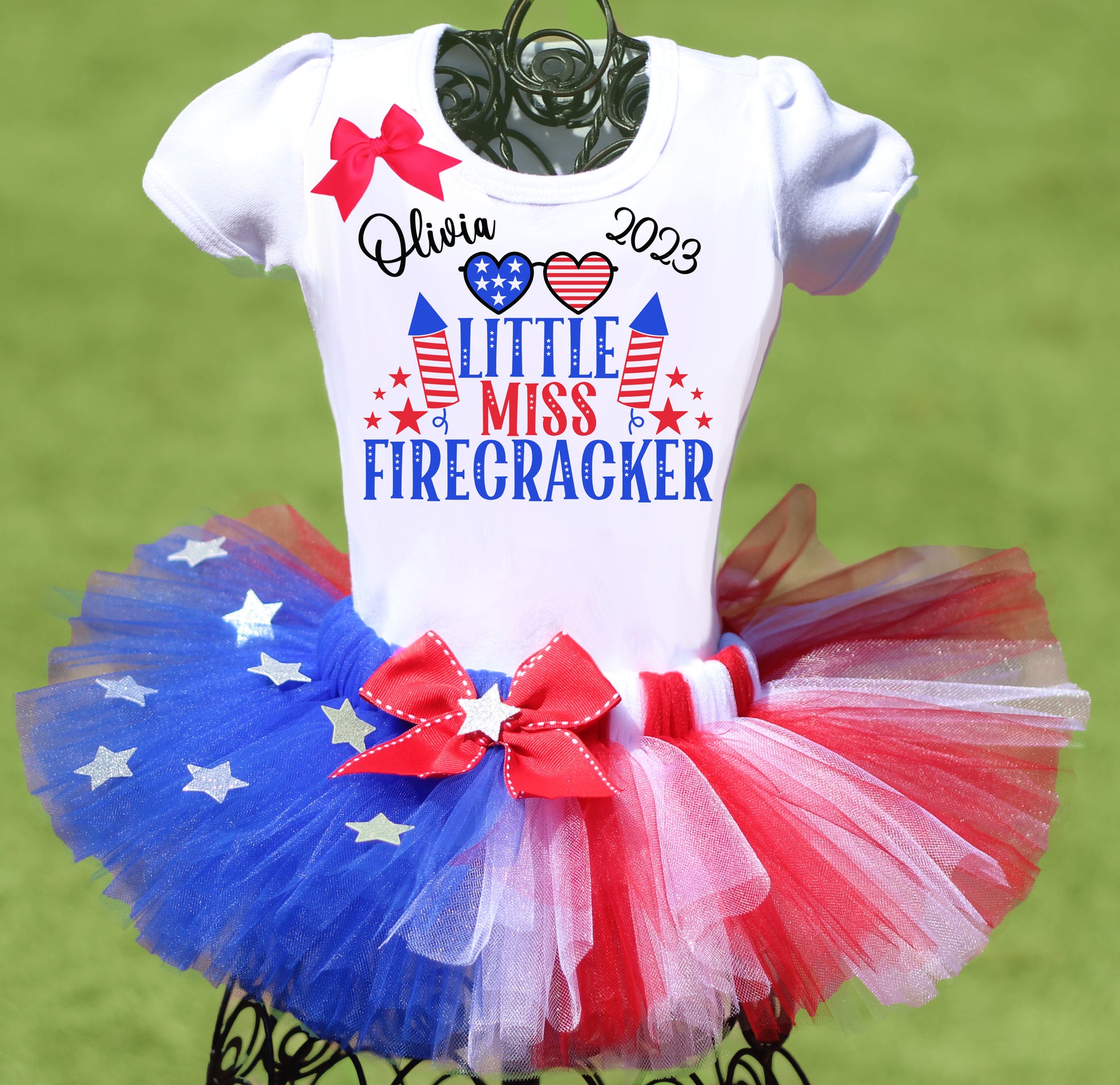 4th of july little miss firecracker tutu outfit