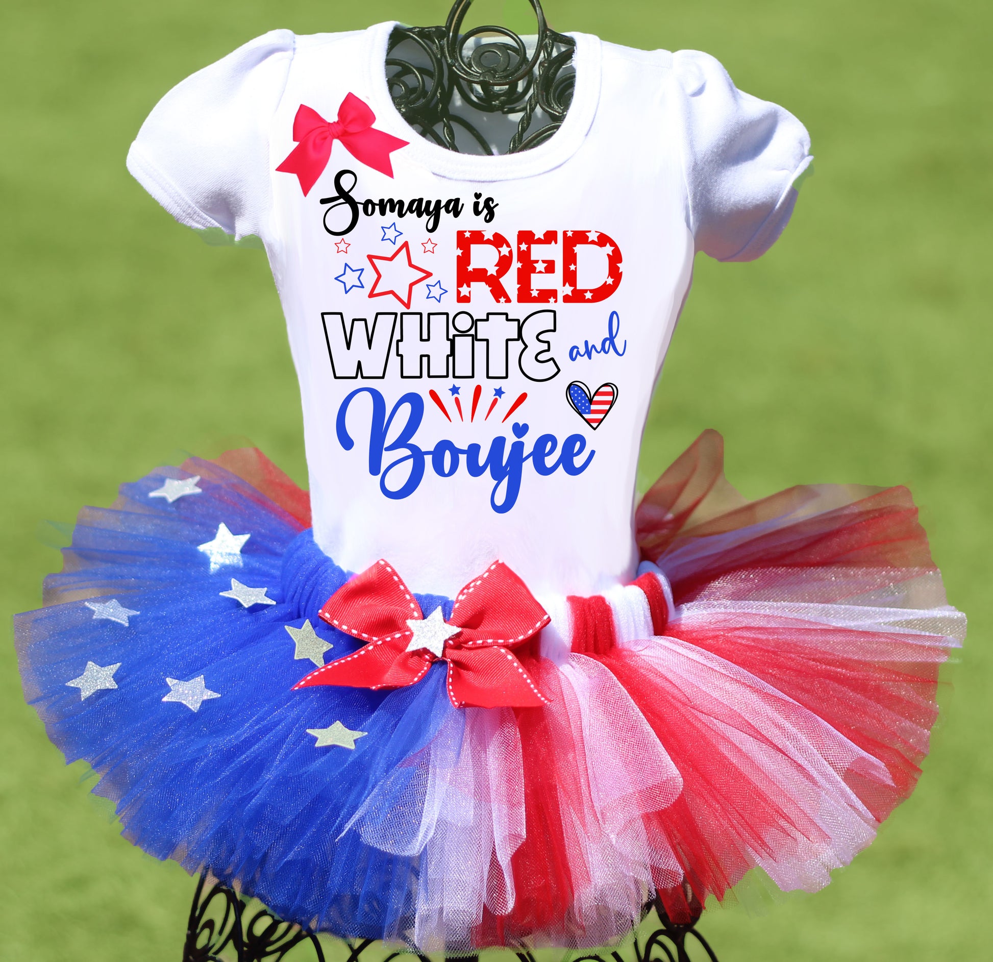4th of July Red White and Boujee tutu outfit