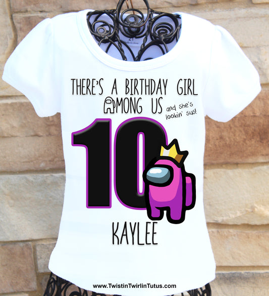 Among Us Birthday Shirt