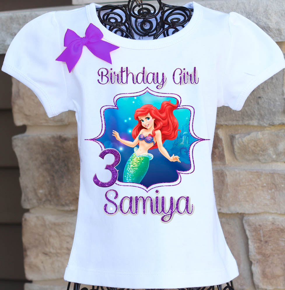 Ariel Little Mermaid Birthday Shirt