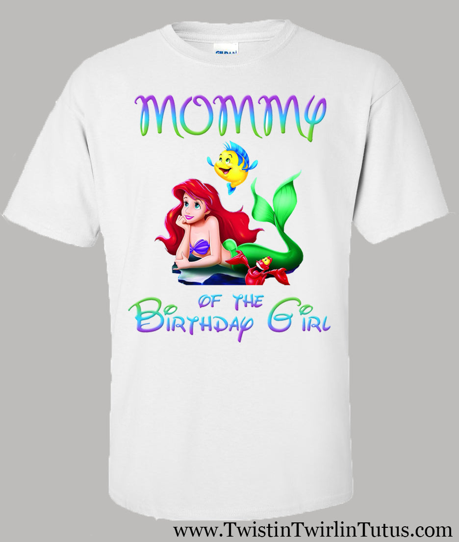 Ariel Mommy Birthday Shirt
