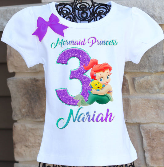 Baby Ariel Birthday Shirt