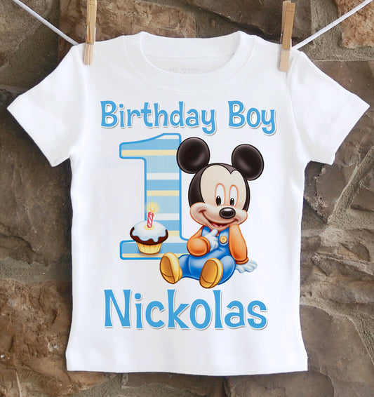 Baby Mickey First birthday shirt