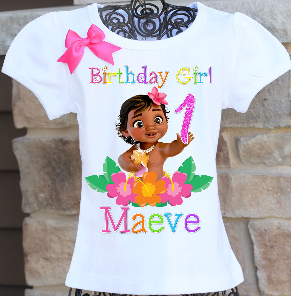 Baby moana first birthday shirt