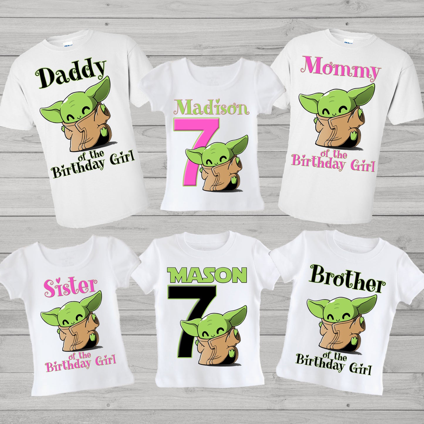 Cute Baby Yoda Family Birthday Shirts