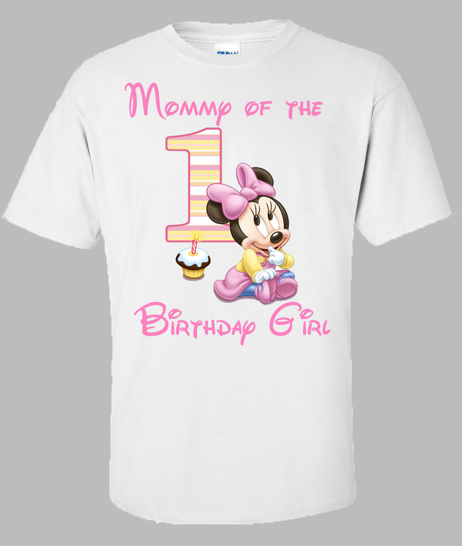 Baby minnie birthday mom shirt