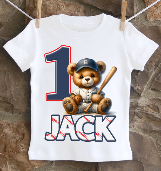 Baseball first birthday shirt