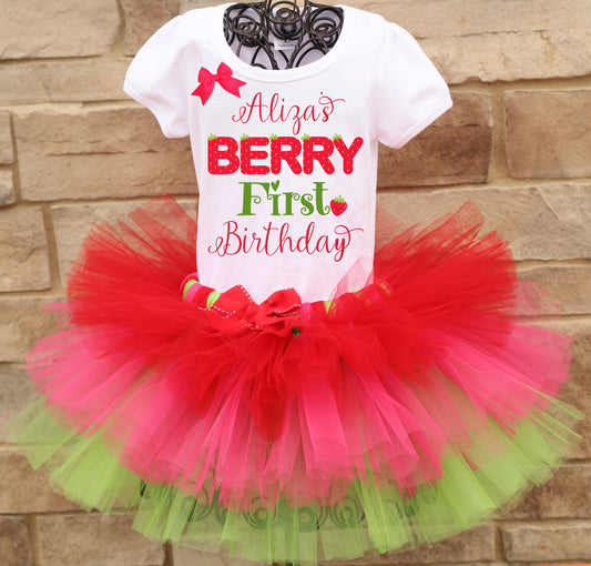 Berry First birthday tutu outfit