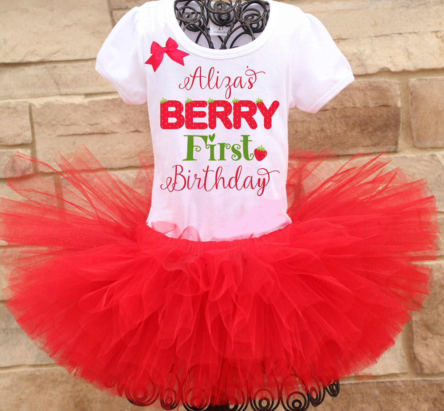 Berry first birthday tutu outfit