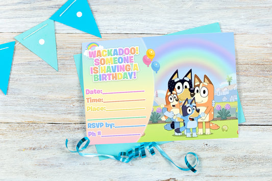 Bluey Birthday Invitation Digital Download - BLANK