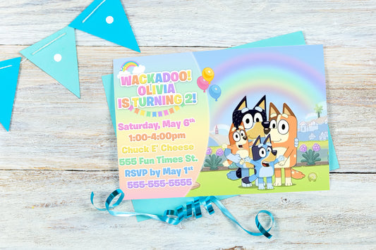 Bluey Birthday Invitation Digital Download