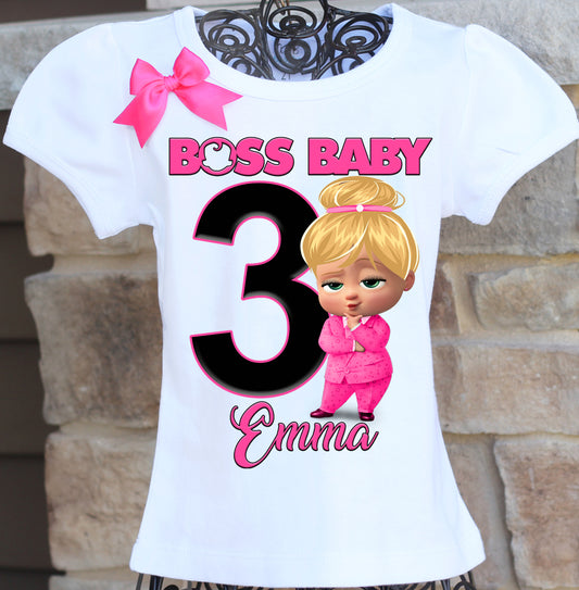 Boss baby birthday girl shirt