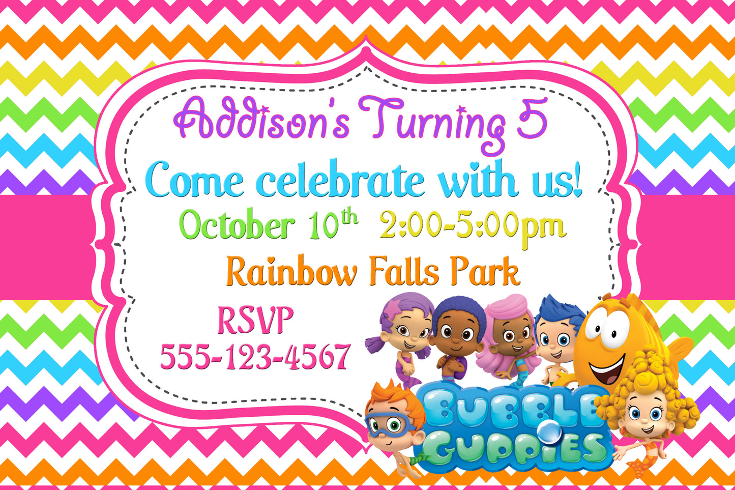Bubble guppies birthday invitation
